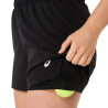 Vente Short Femme Asics 2en1 Court Noir
