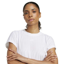 Promo Tee-Shirt Femme Adidas Climacool+ Freelift Blanc