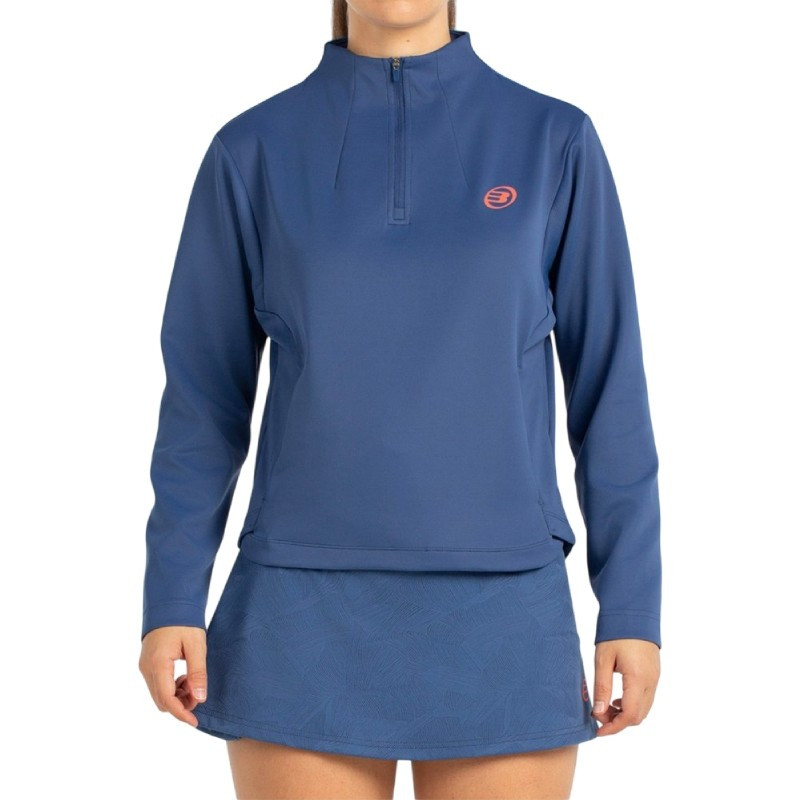 Haut Manches Longues Femme Bullpadel Culle 1/2 Zip Bleu