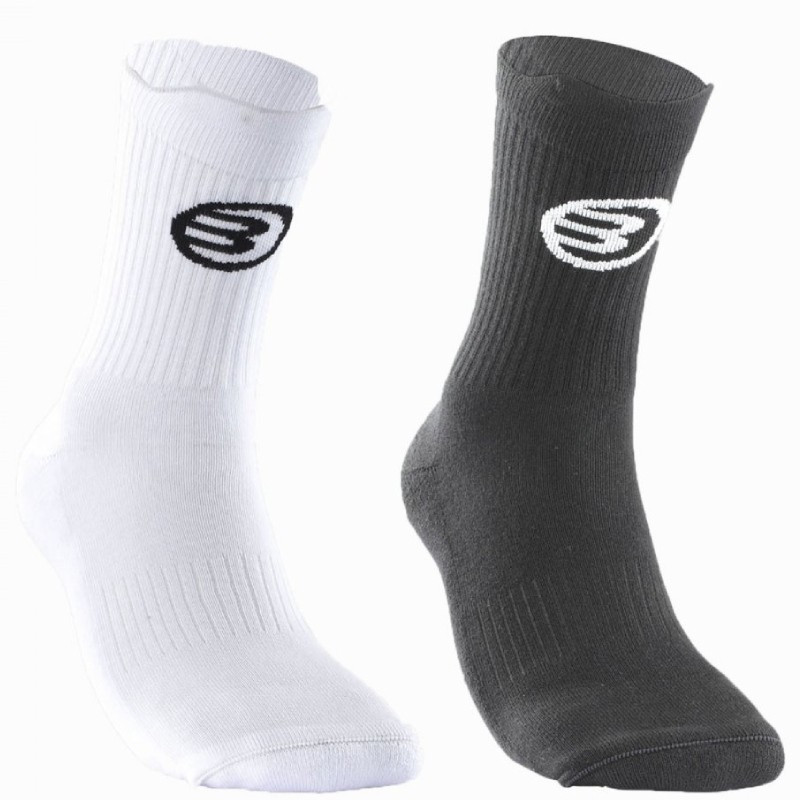 2 Paires de Chaussettes Bullpadel Noir/Blanc