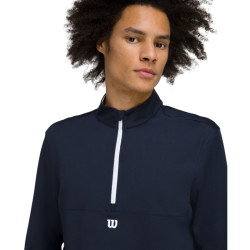 Promo Haut Manches Longues Wilson Elevate Performance 1/2 Zip Bleu Marine