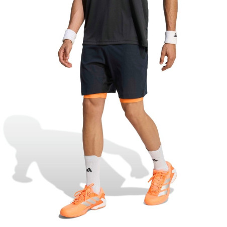 Short Adidas 2 en 1 Climacool Noir/Orange