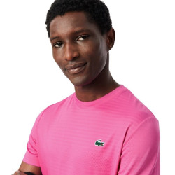 Prix Tee-Shirt Lacoste Tennis Jacquard Stretch Ultra Dry Rose