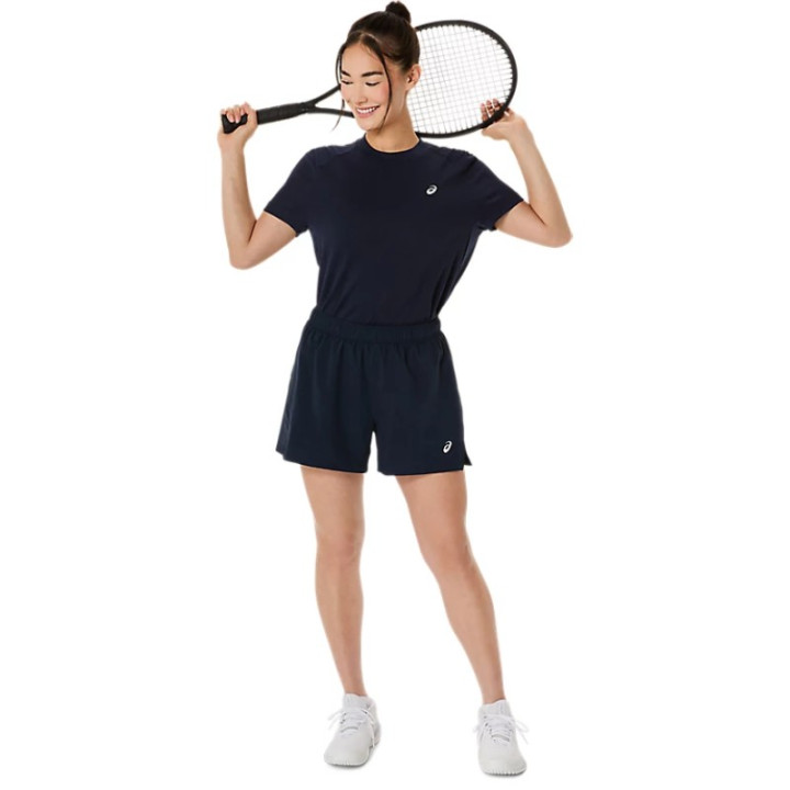 Short Femme Asics 2en1 Court Bleu Marine