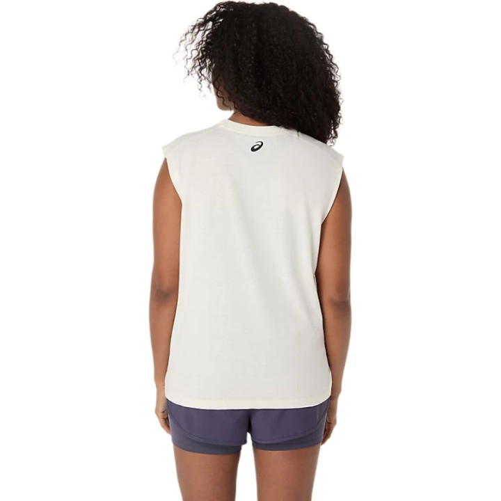 Achat Débardeur Femme Asics Game Seasonal Graphic Blanc Cassé