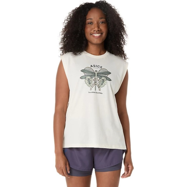 Débardeur Femme Asics Game Seasonal Graphic Blanc Cassé