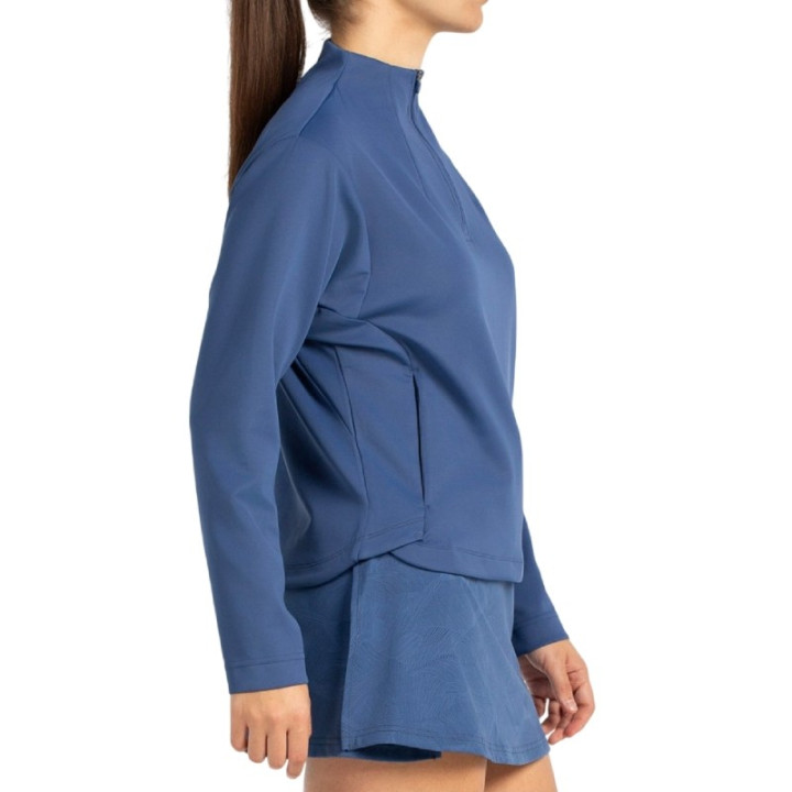 Prix Haut Manches Longues Femme Bullpadel Culle 1/2 Zip Bleu
