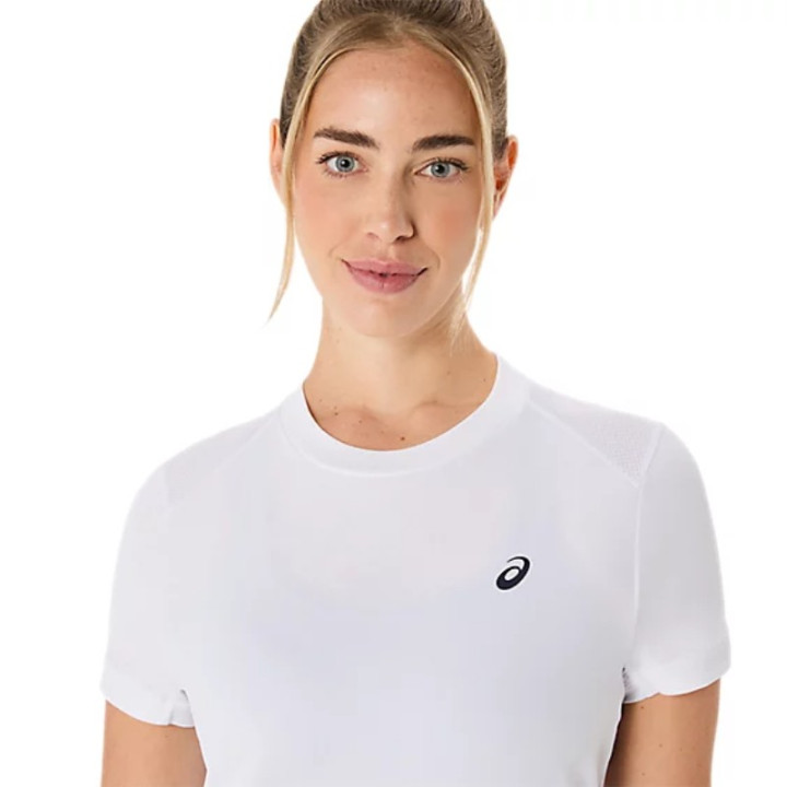 Promo Tee-Shirt Femme Asics Court Blanc