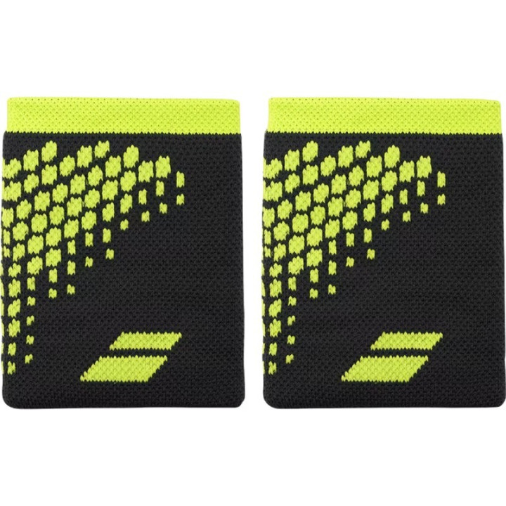 Serre-Poignets Babolat Logo Jumbo x2 Noir/Jaune