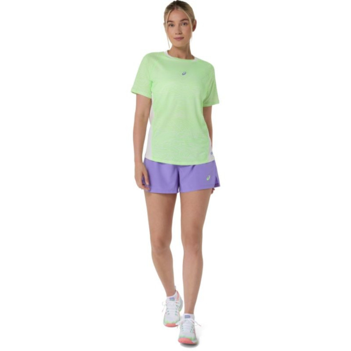 Tee-Shirt Femme Asics Court All Over Print Vert