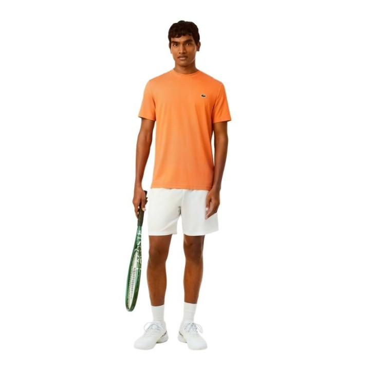 Tee-Shirt Lacoste Tennis Jacquard Stretch Ultra Dry Orange