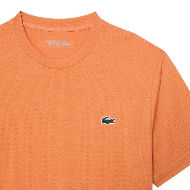 Promo Tee-Shirt Lacoste Tennis Jacquard Stretch Ultra Dry Orange