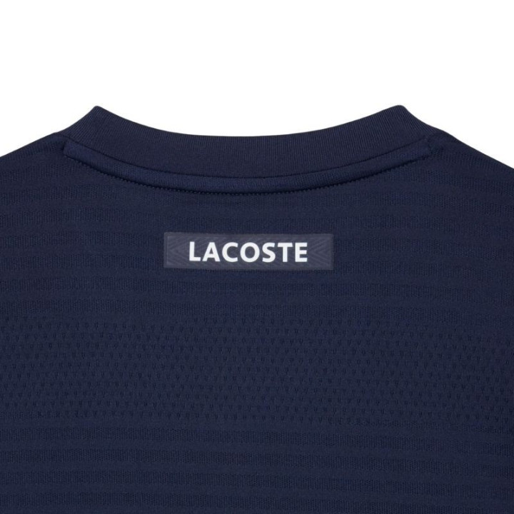 Vente Tee-Shirt Lacoste Tennis Jacquard Stretch Ultra Dry Bleu Marine