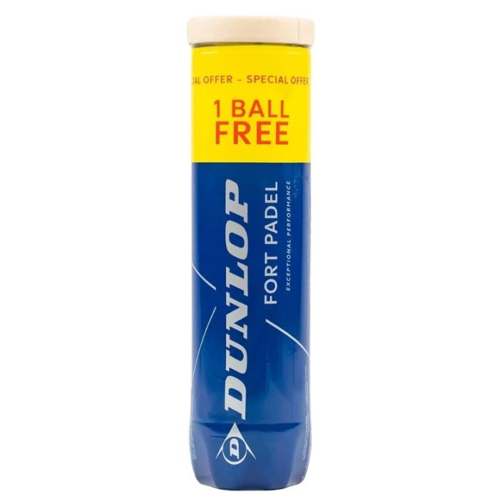 Tube de 3+1 Balles De Padel Dunlop Fort