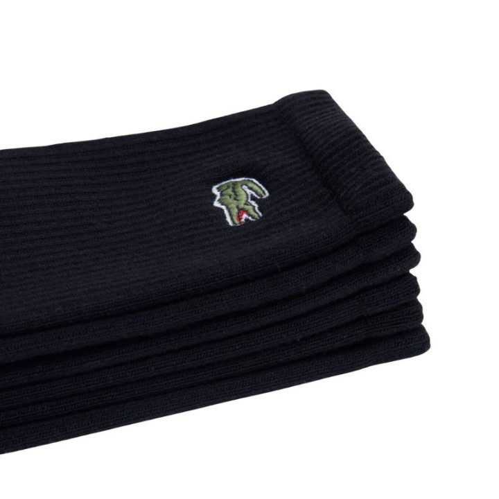 Prix 3 Paires De Chaussettes Lacoste Hautes Côtelées Noir