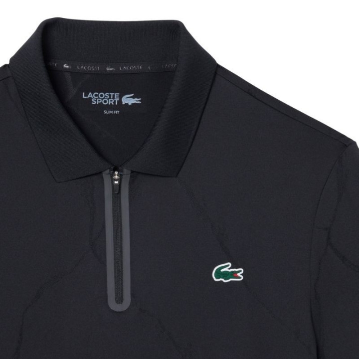 Achat Polo Lacoste Tennis Jacquard Stretch Ultra Dry Noir