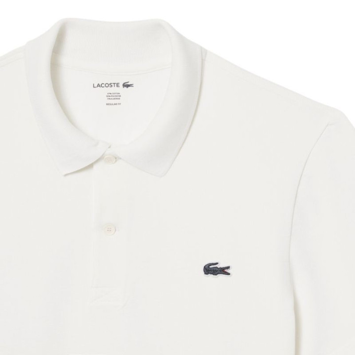 Polo Lacoste Sport Regular Fit Coton Mélangé Blanc pas cher