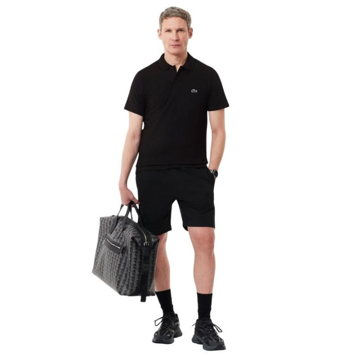 Prix Polo Lacoste Sport Regular Fit Coton Mélangé Noir