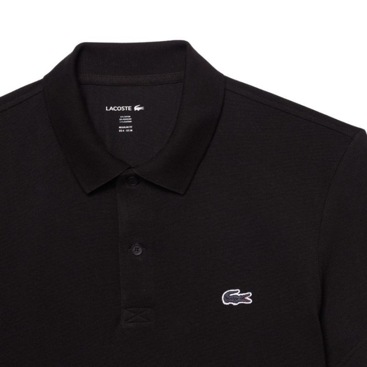 Vente Polo Lacoste Sport Regular Fit Coton Mélangé Noir