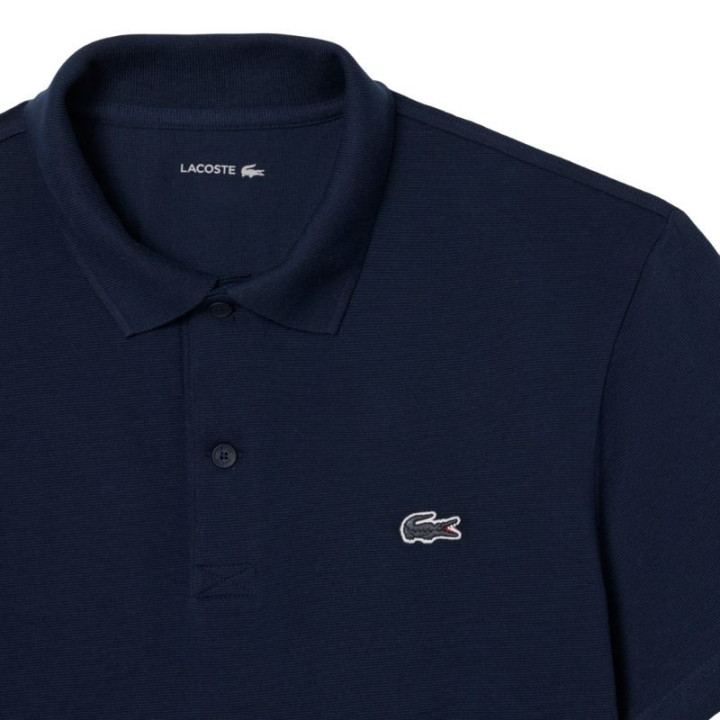 Polo Lacoste Sport Regular Fit Coton Mélangé Bleu Marine