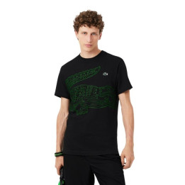 T-Shirt Lacoste Sport Ultra Dry Imprimé Crocodile Noir
